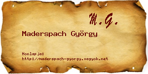 Maderspach György névjegykártya