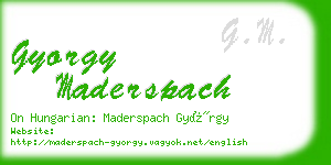 gyorgy maderspach business card